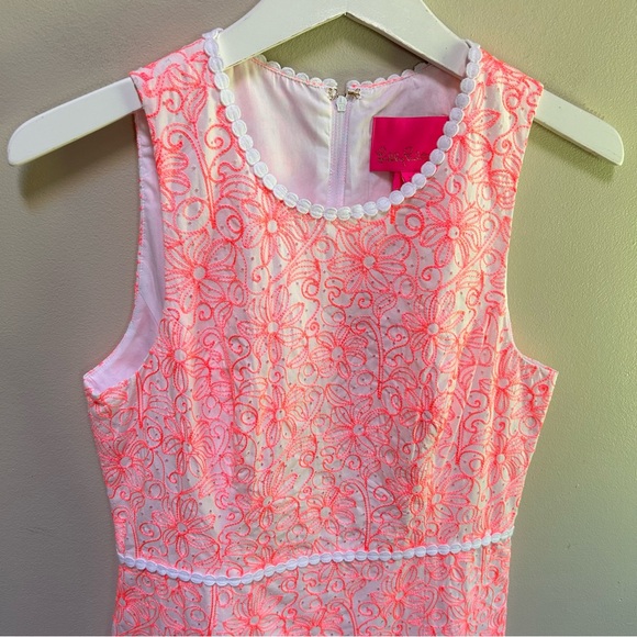 Lilly Pulitzer ~ new ~ Ellen Flounce Dress in Cantaloupe Lasercut Dot in size 4 - Picture 4 of 14